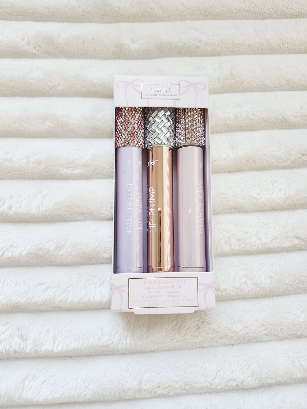 Don't Kiss & Tell by tarte Maracuja Juicy Lip Trio